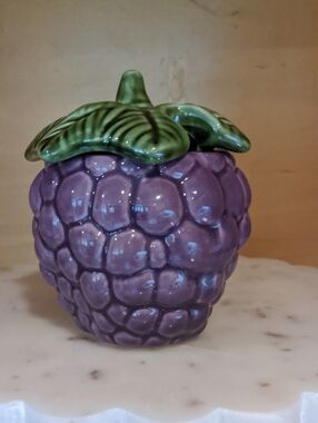 Jay Willfred Portugal Ceramic Jelly Jar Jam Grapes Lid No Spoon